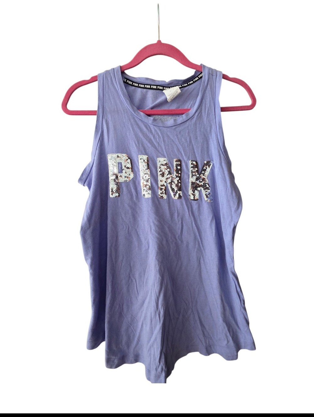 PINK Victoria's Secret small purple silver sequins tank top